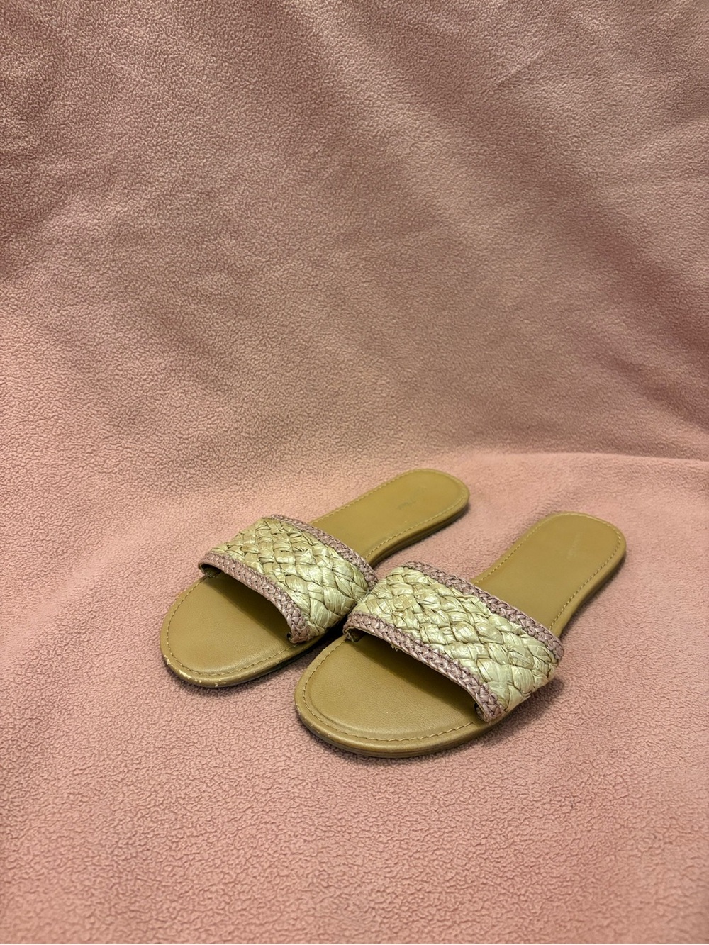 Universal Thread Braided Slide Sandals in Natural and Tan